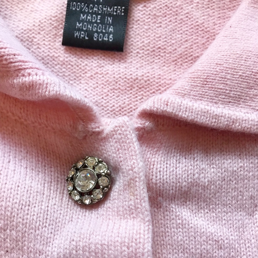 Pink Cashmere Cardigan W/Ornate Buttons - Picture 2 of 7